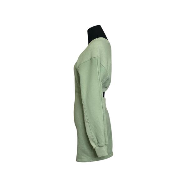 EVNL green long sleeves open back mini dress size Small - Picture 7 of 16